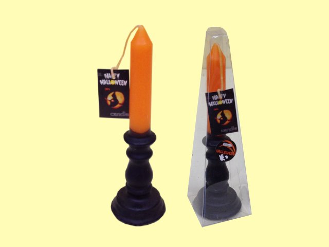 Halloween set 2 candele con supporto