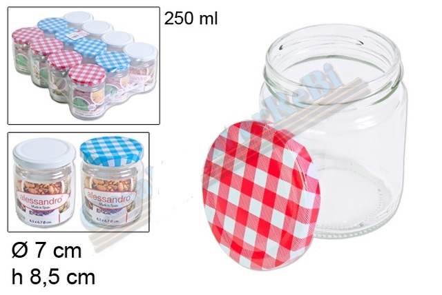 Set 12 Pz. BARATTOLO VETRO 250 ml.